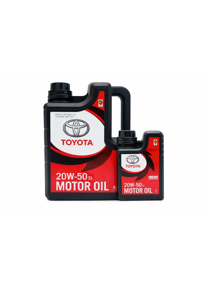 Toyota Genuine 20W-50 SL Motor Oil – Value Pack (4L + 1L)